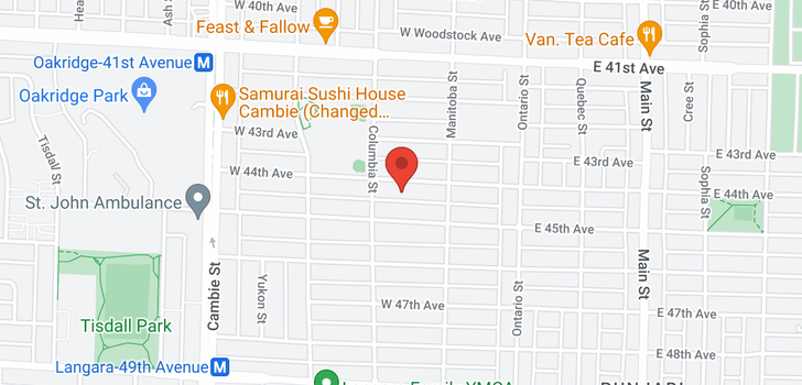 map of 160 W 44TH AVENUE